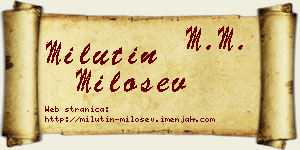 Milutin Milošev vizit kartica